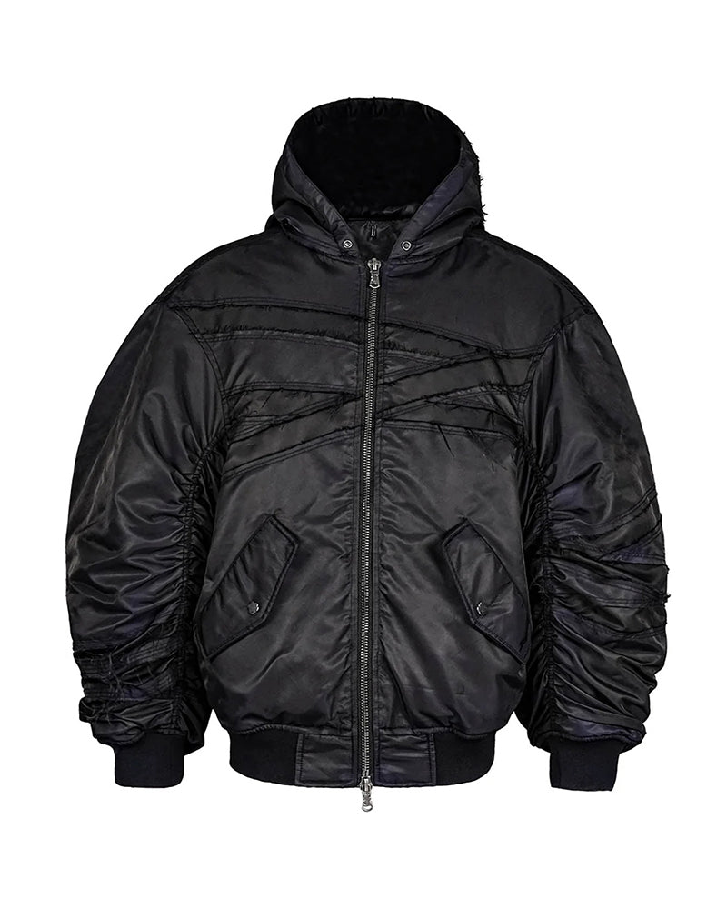 Distressed Bondage MA-1 Jacket Black