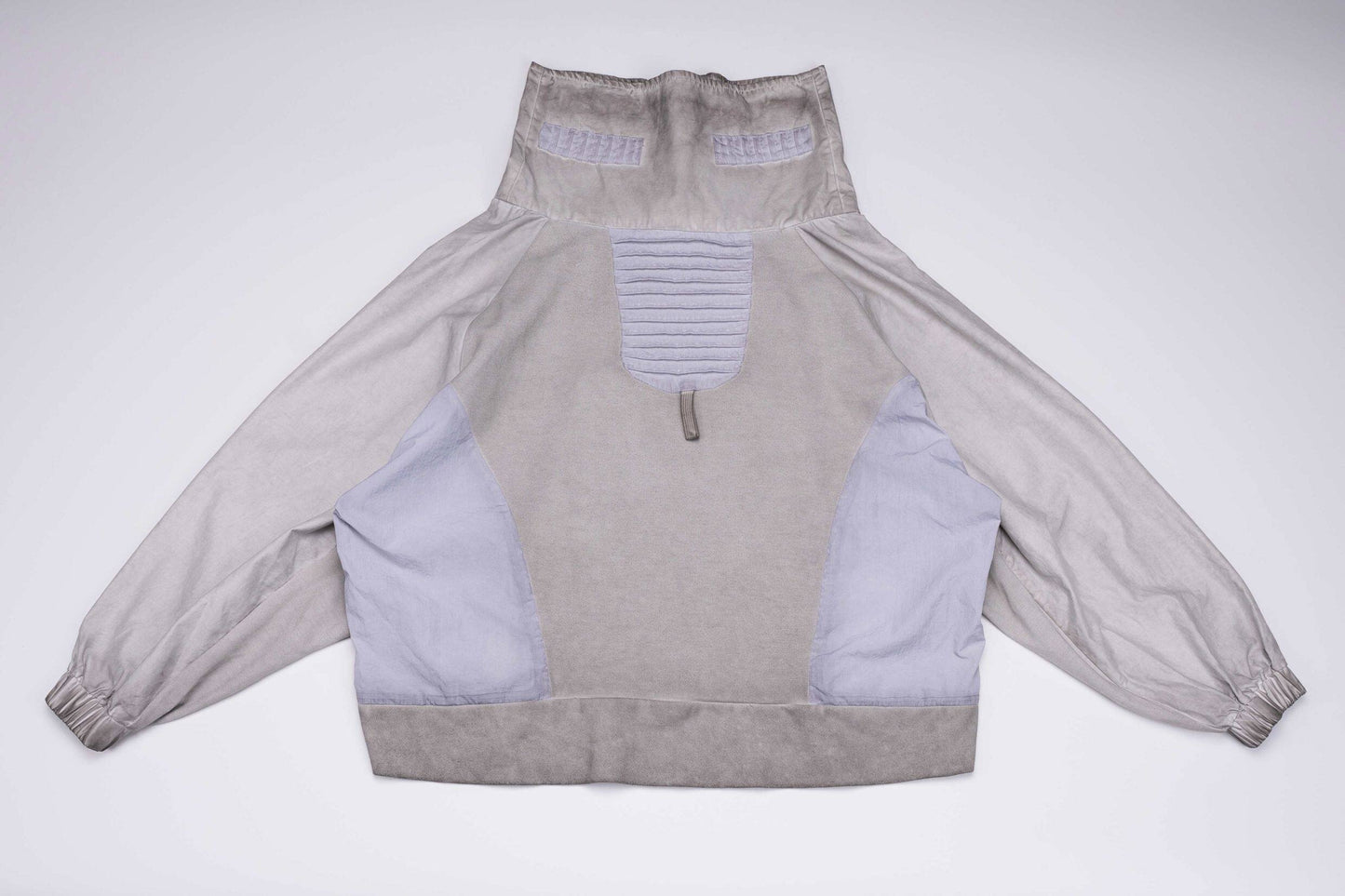 Wasteland Style Washed Patchwork Half-Zip Jacket
