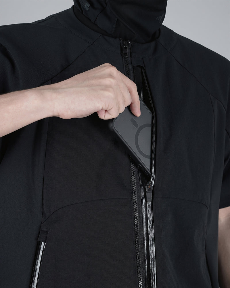 Magnetic Quick-Release Collar Zip Techwear Short-Sleeve Jacket