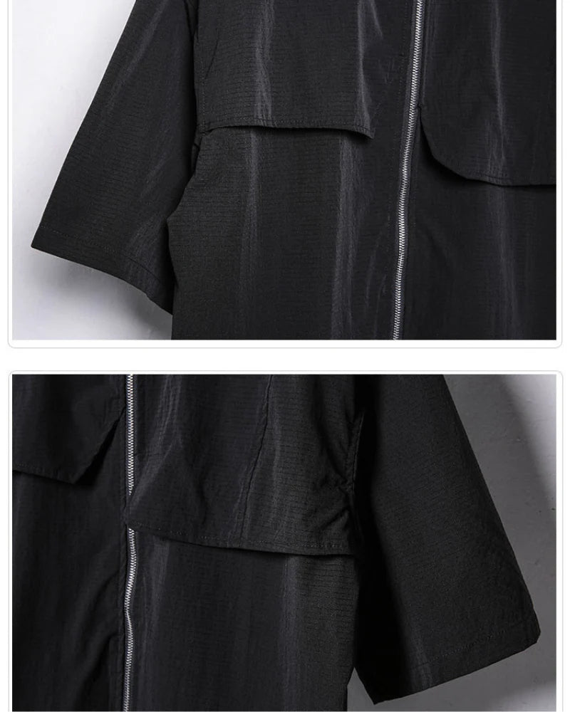 Functional Zip-Up Short Sleeve Shirt