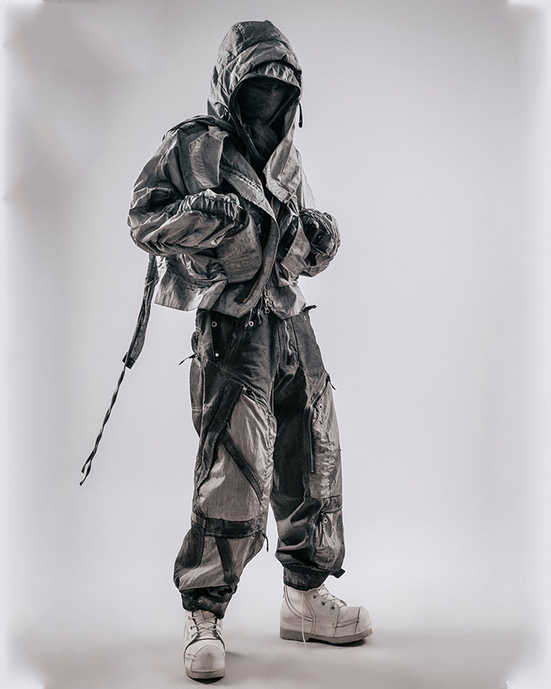 Post-Apocalyptic Hooded Techwear Jacket