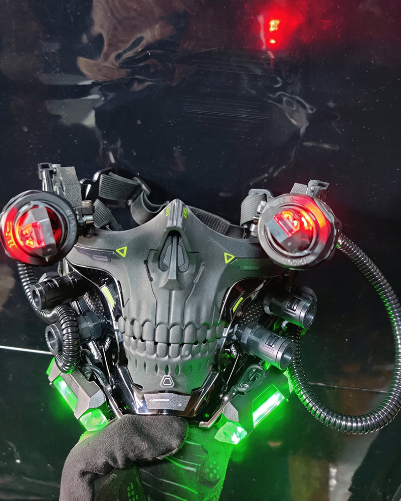 Cyberpunk Skull Half Face Mask