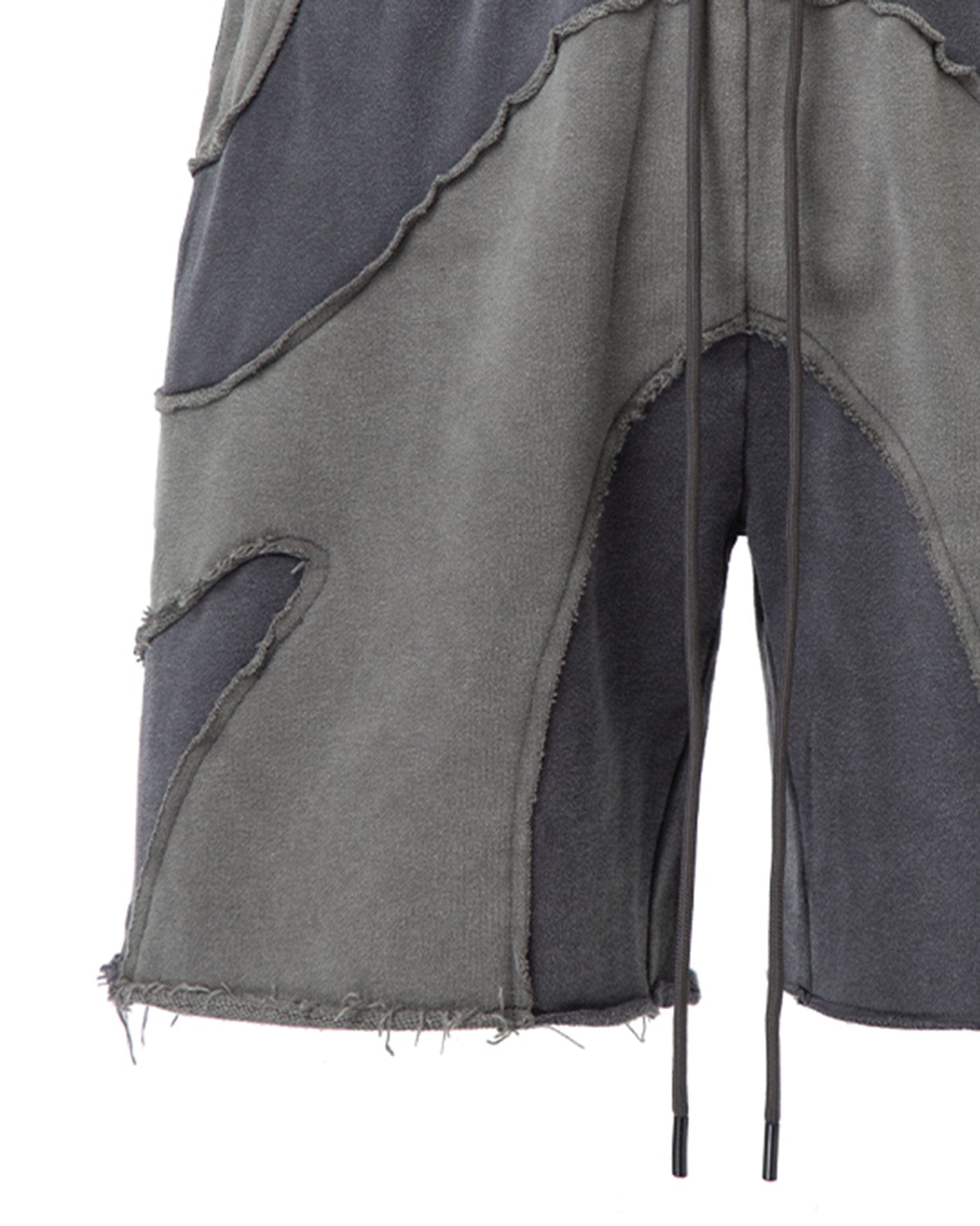 Distressed Spliced Shorts