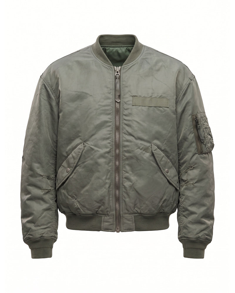 Post-Apocalyptic Washed Utility MA1 Bomber Jacket