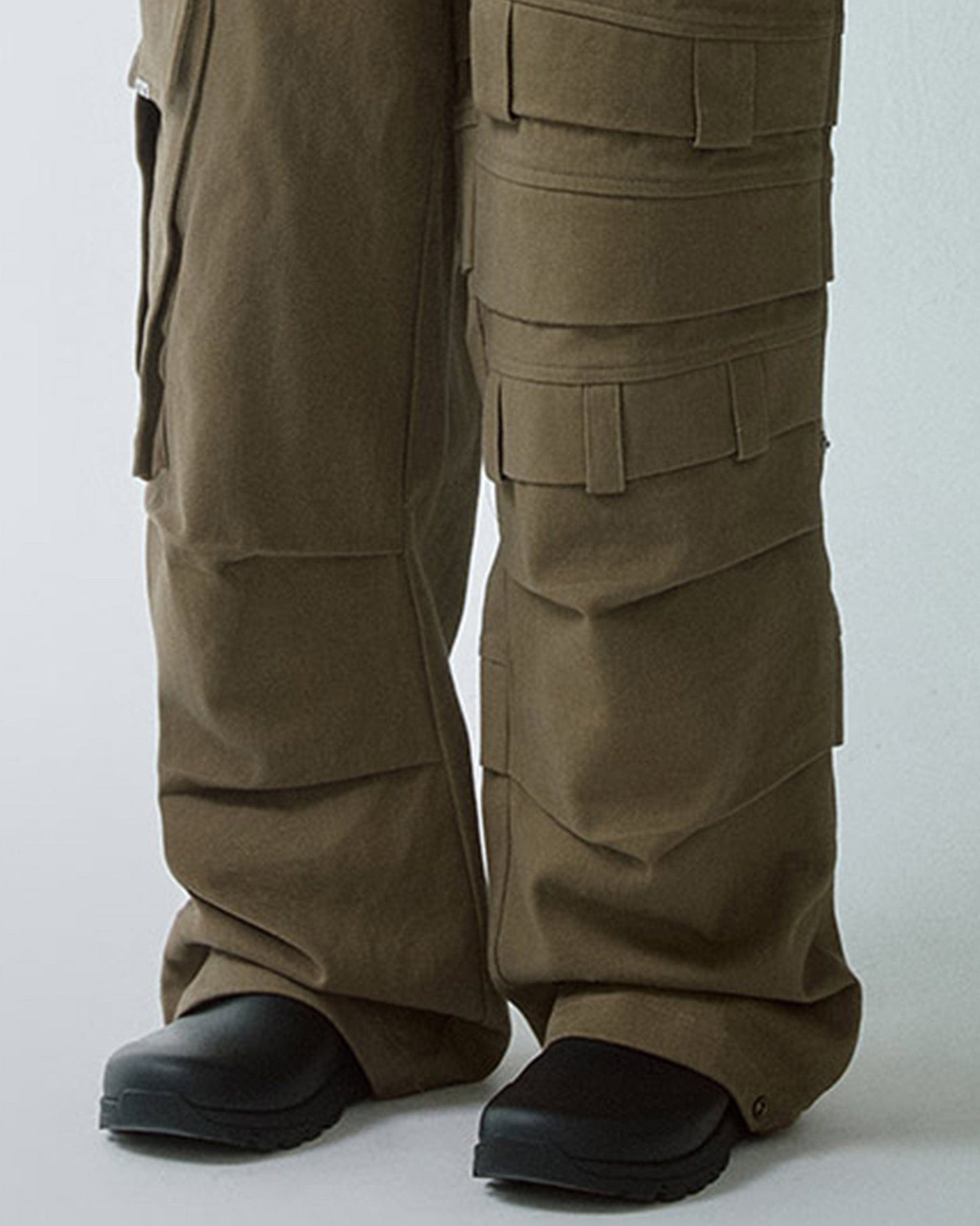 Asymmetrical Crinkled Cargo Pants