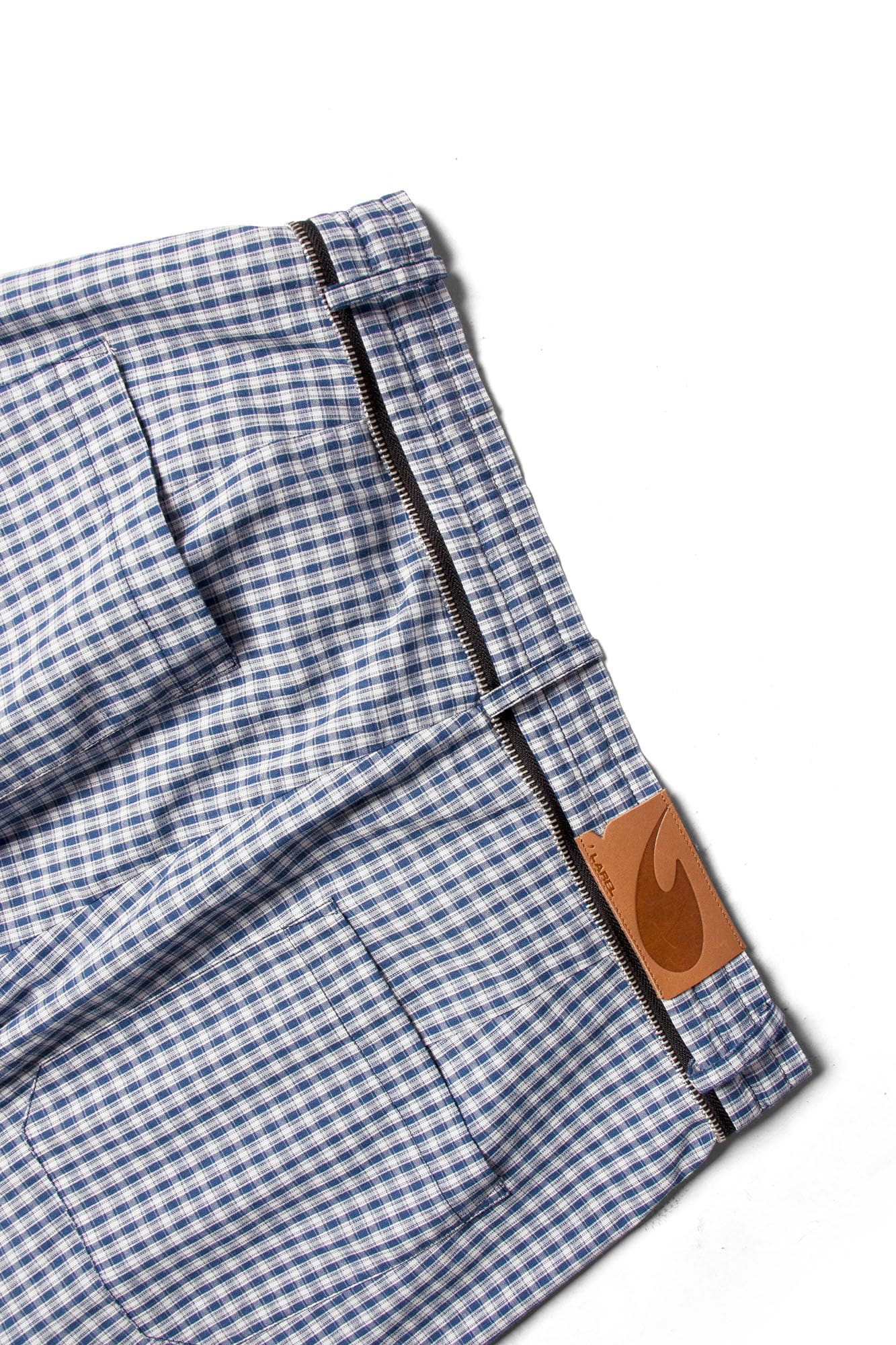 Detachable Scarf Grid Pleated Pants
