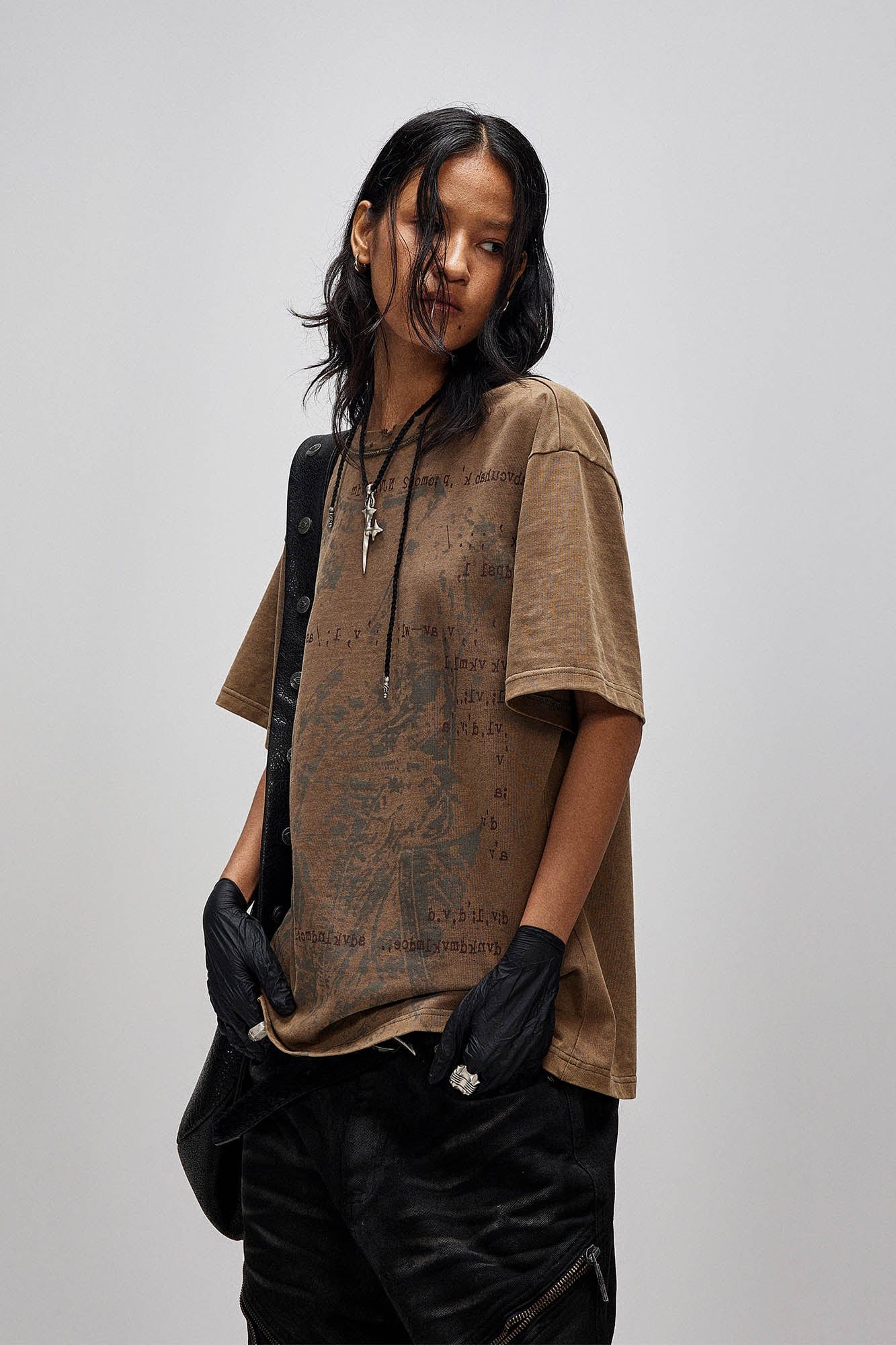 X-Silhouette Distressed Graphic T-Shirt