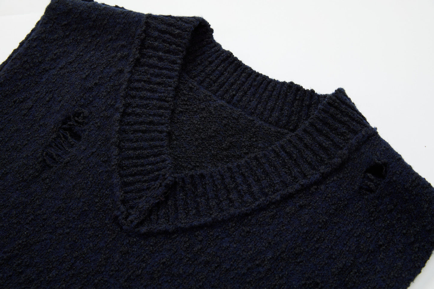 Asymmetrical Distressed Bubble-Knit Vest