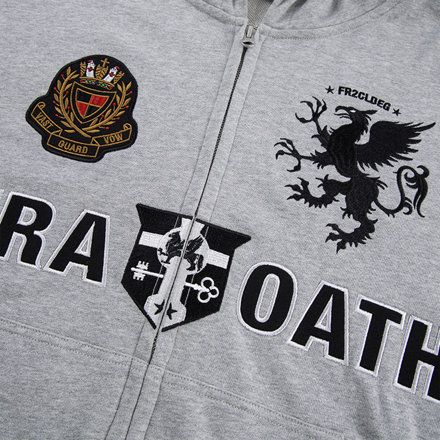 Crest Emblem Patch Zip-Up Hoodie