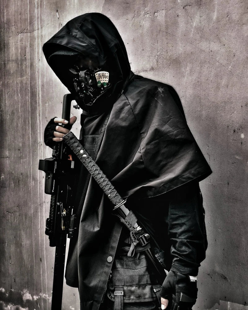 Techwear Waterproof Cyberpunk Samurai Cloak Jacket