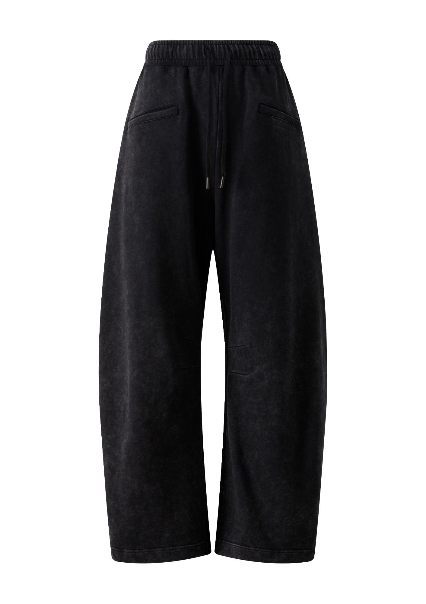 Waxed-Wash Oversized Curved Pants