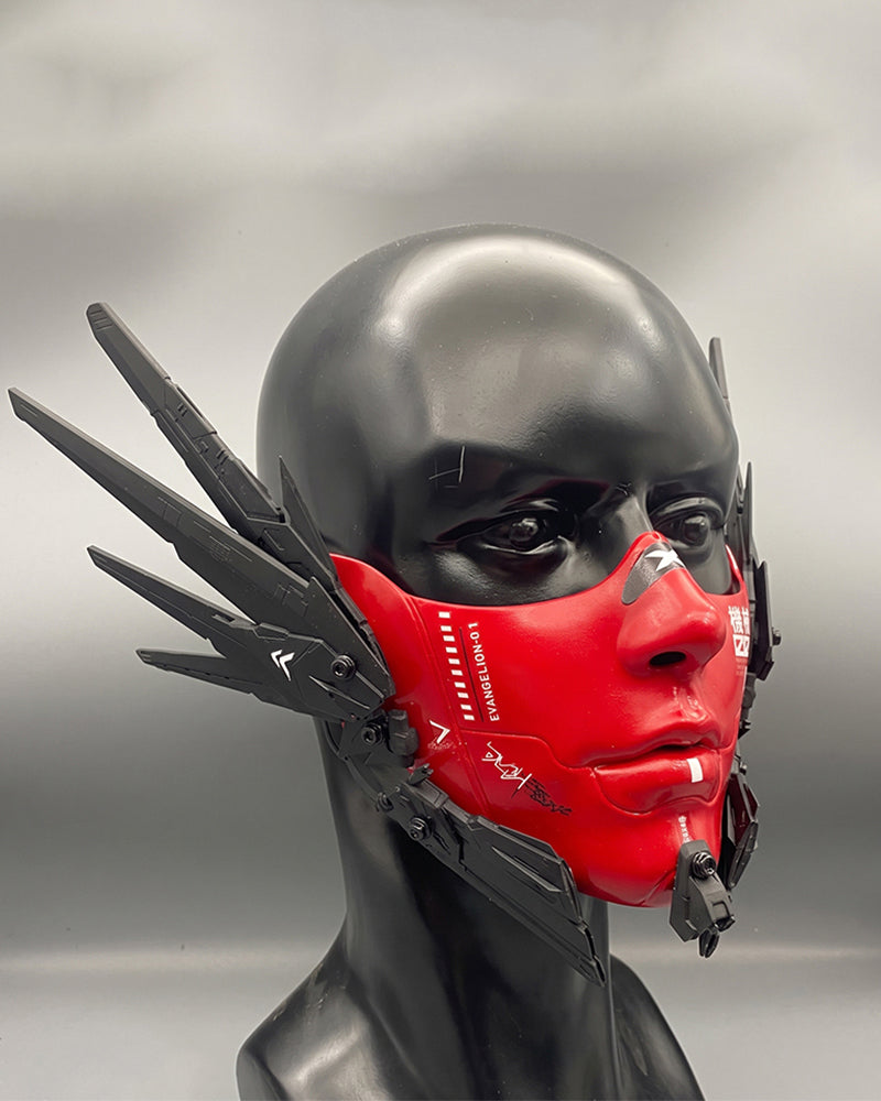 Cyberpunk Mecha Tech Half-Face Mask