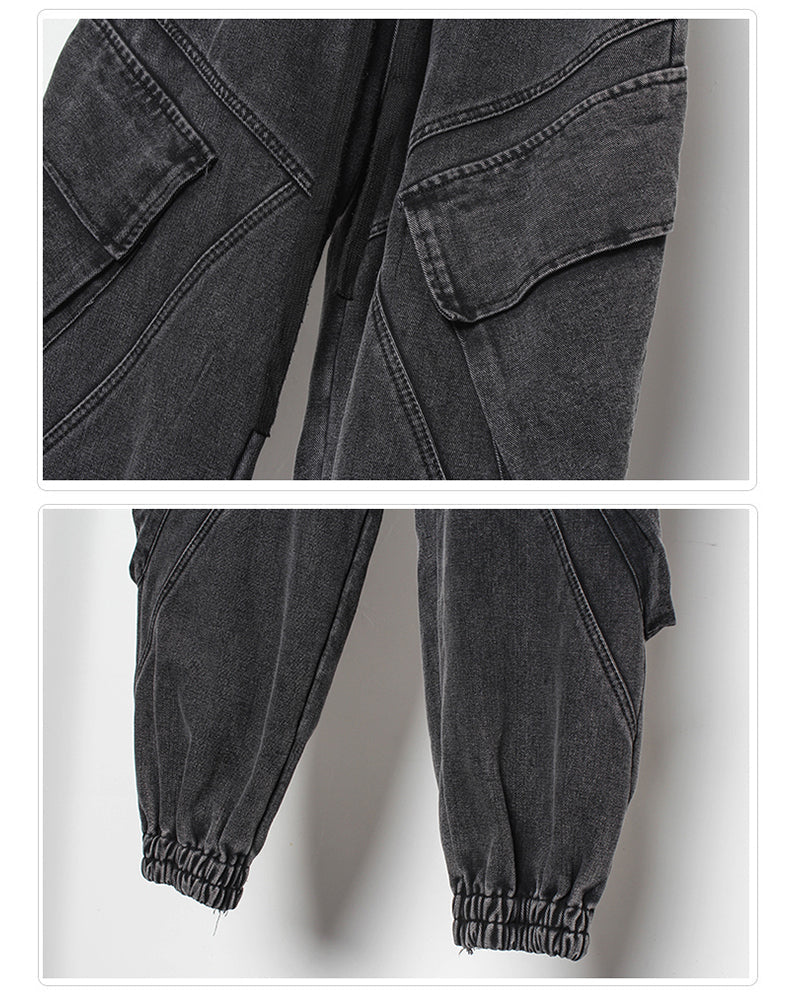 Streetwear Loose Black Denim Jeans