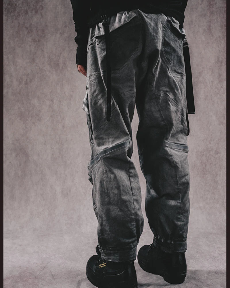 Post-Apocalyptic 3D Cut Distressed Double-Layer Cargo Pants