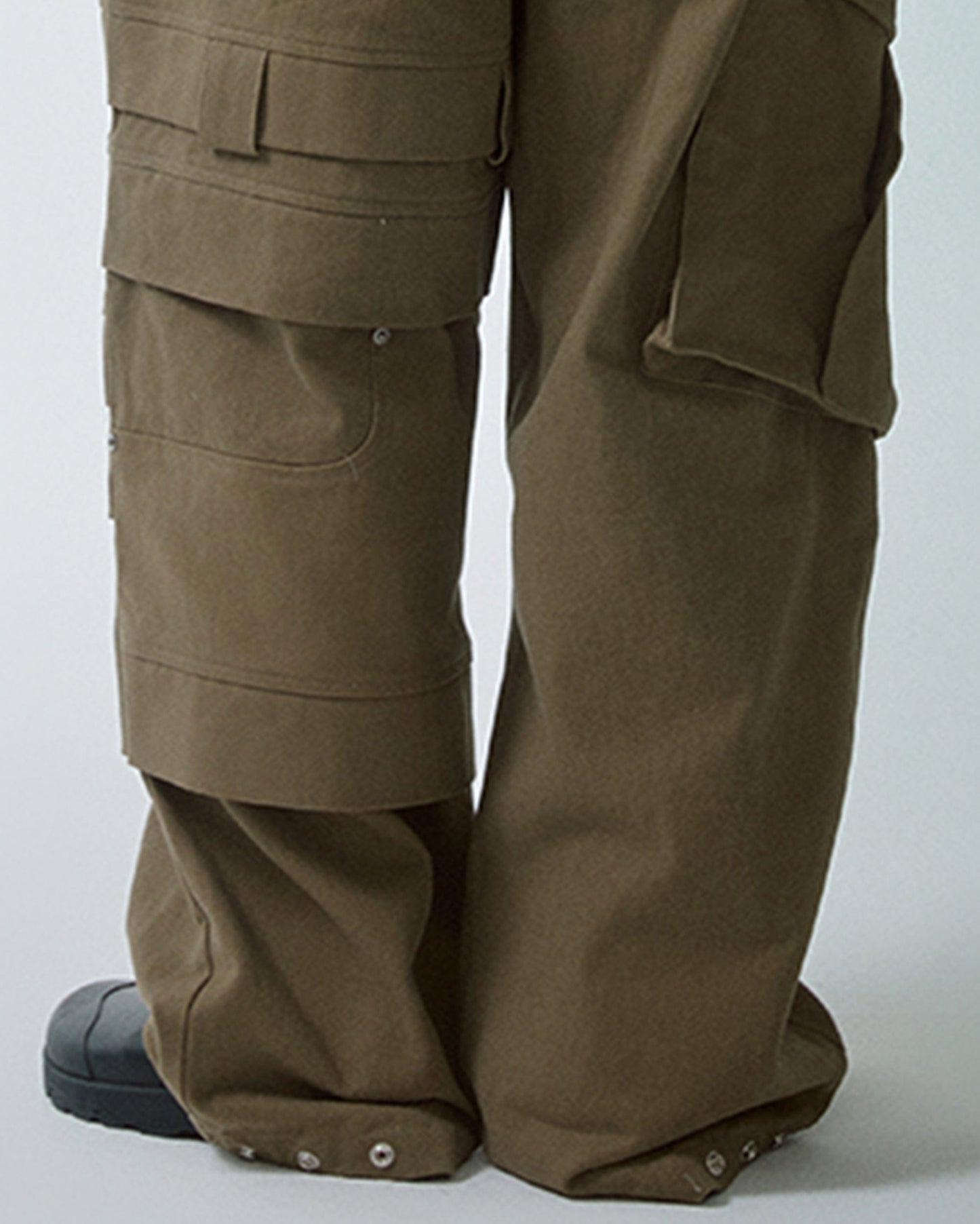 Asymmetrical Crinkled Cargo Pants