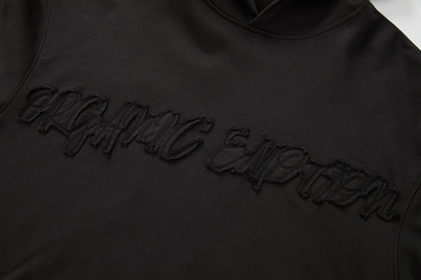 Asymmetrical Hem Embroidered Hoodie