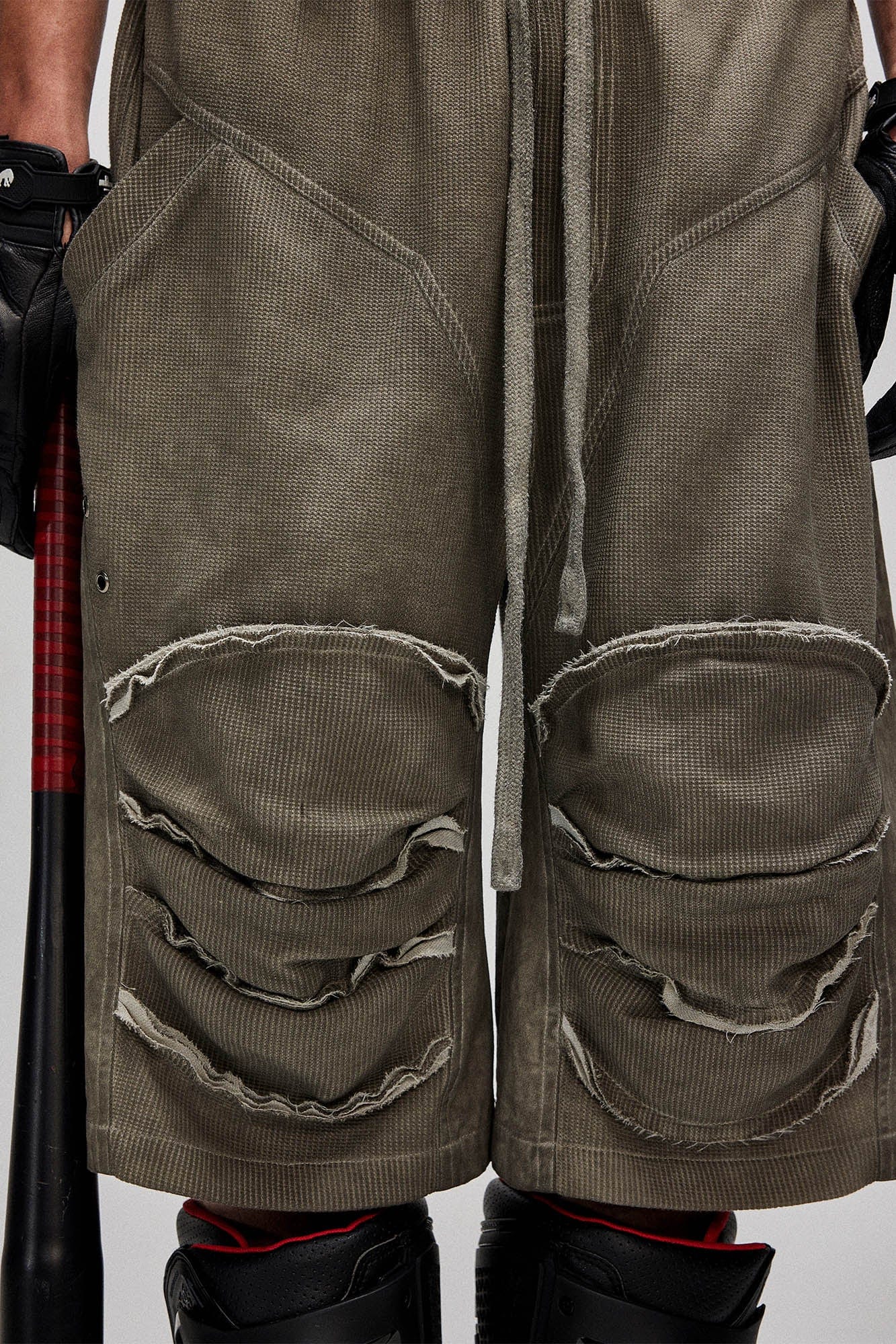 Dirty Fit Layered Frayed Knee Shorts