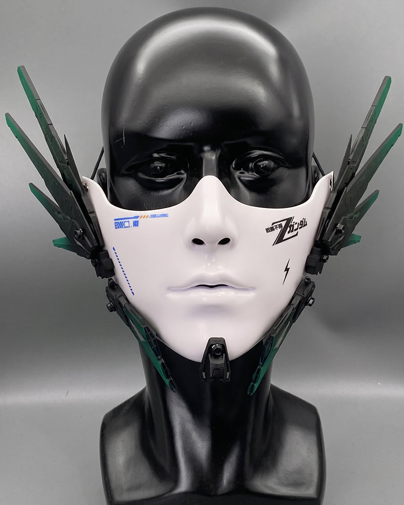 Cyberpunk Mecha Tech Half-Face Mask