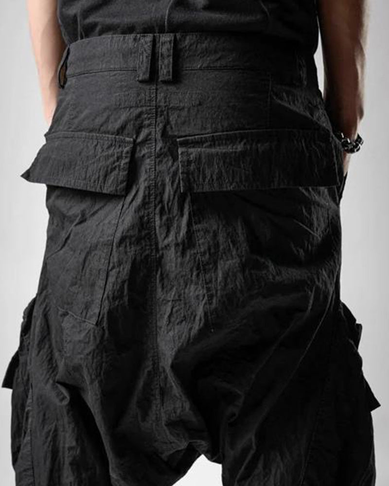 Wasteland Drop-Crotch Multi-Pocket Harem Pants