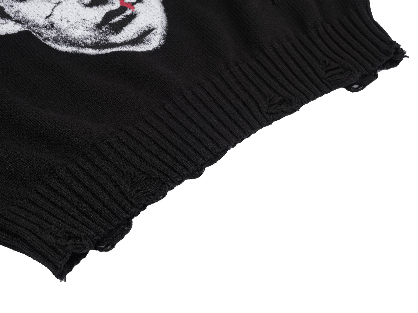 Demon Portrait Distressed Sweater