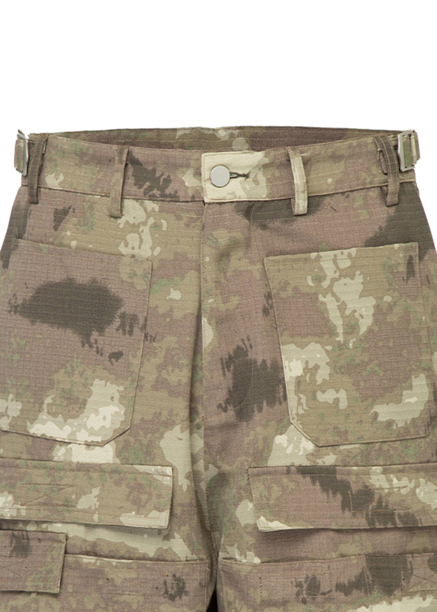 Retro Camo Multi Pocket Buckle Shorts