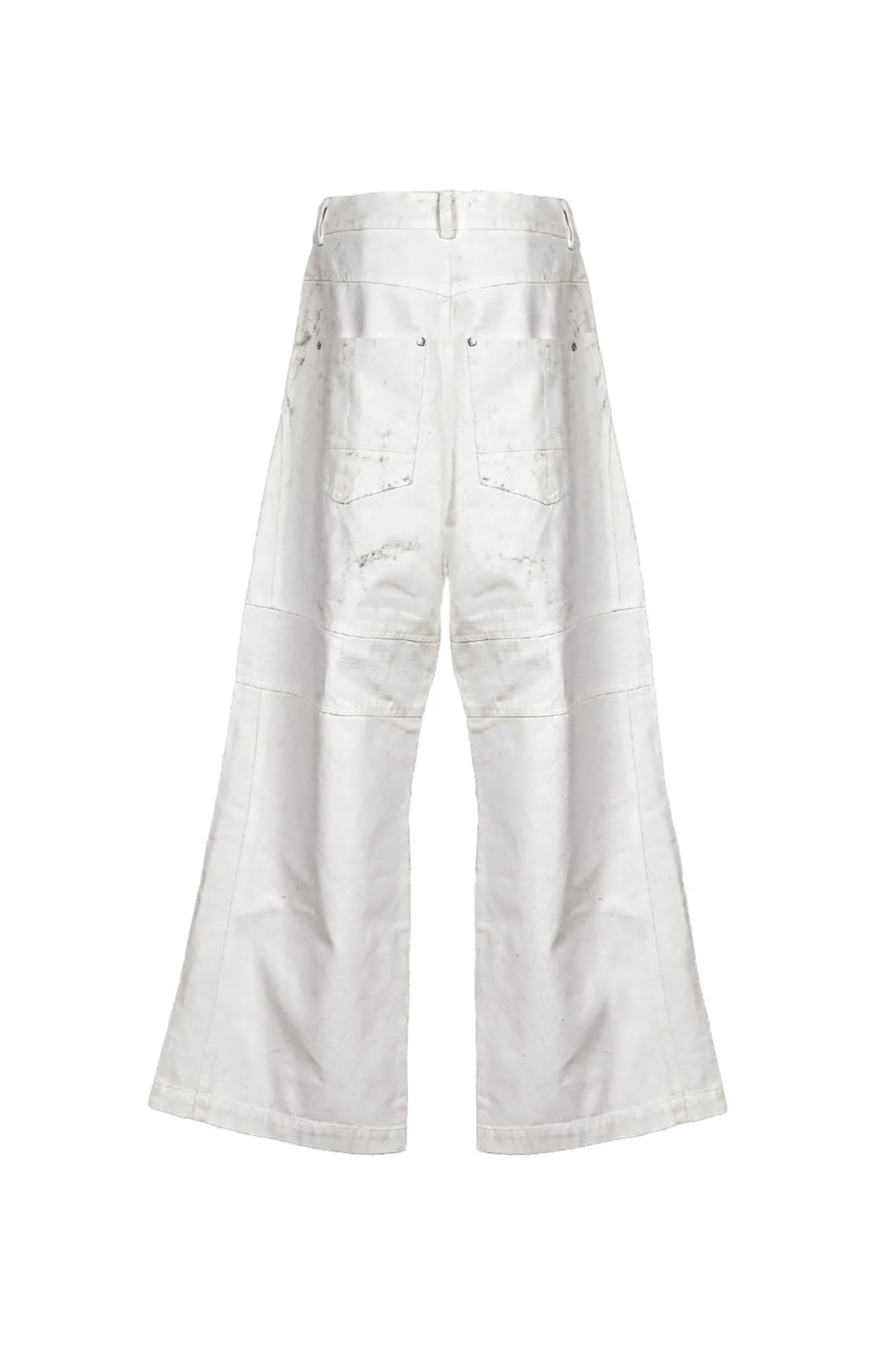 Infernal Gaze Crinkled Waxed Wide-Leg Pants White