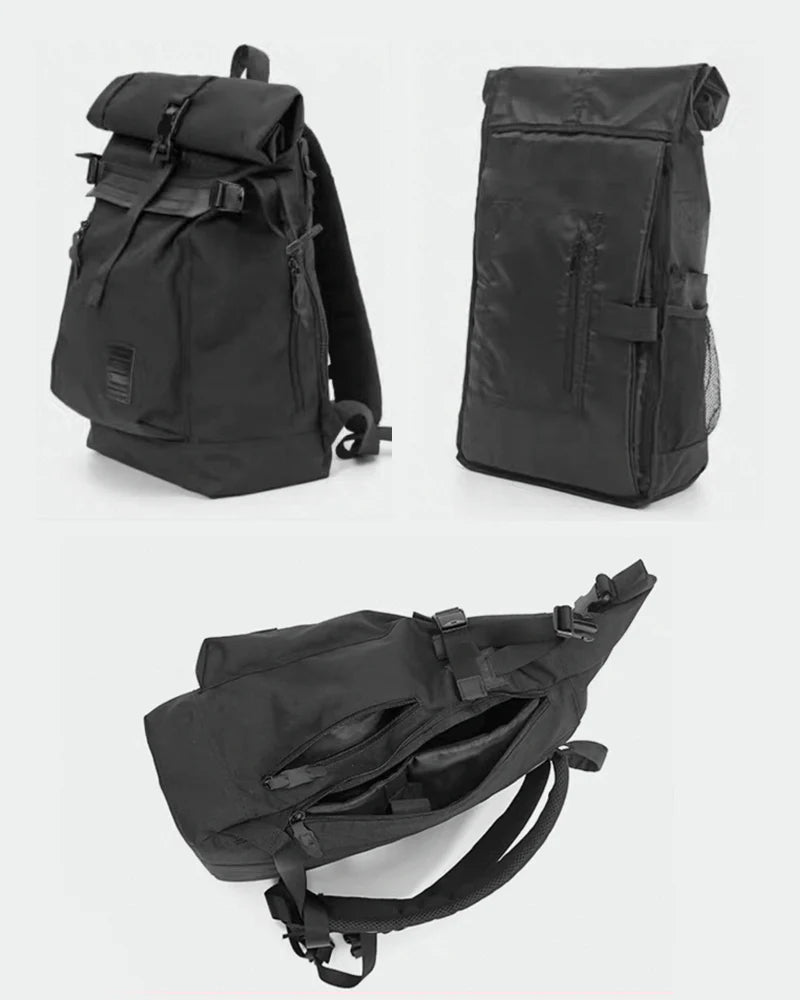 Techwear Roll-Top Tactical Backpack
