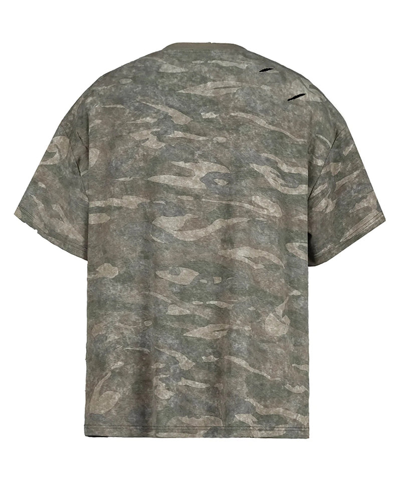 Distressed Camo Oversized T-Shirt