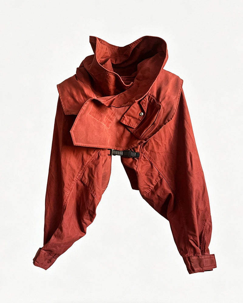 Post-Apocalyptic Tactical Dirty Wash Hooded Cape