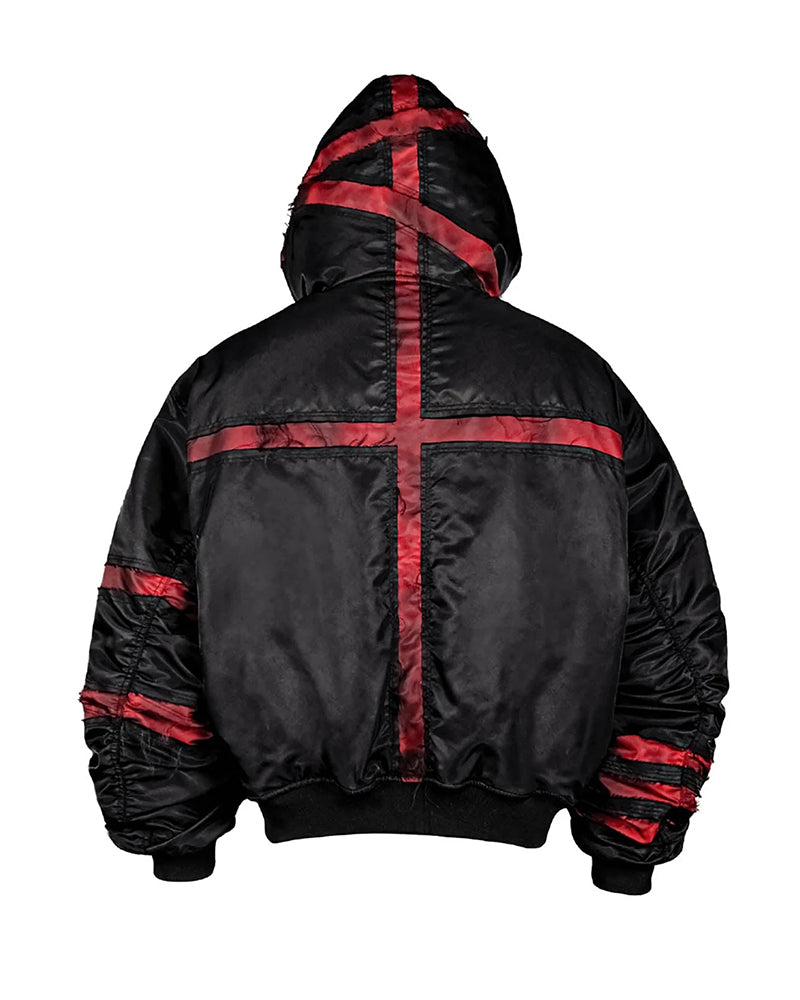 Distressed Bondage MA-1 Jacket Red