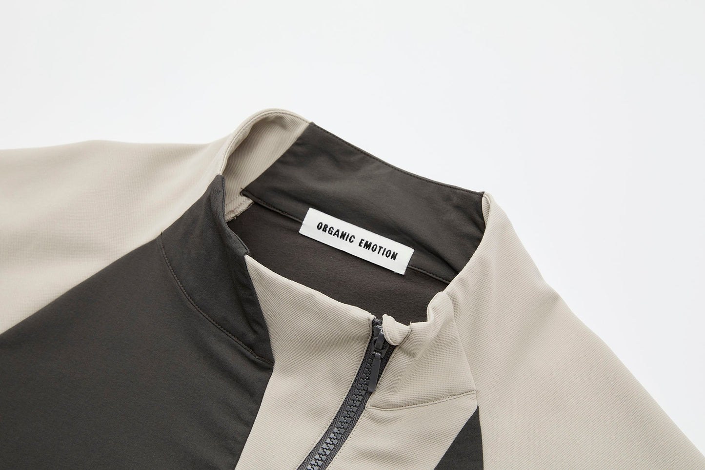 Contrast Diagonal Half Zip Oversized Windbreaker