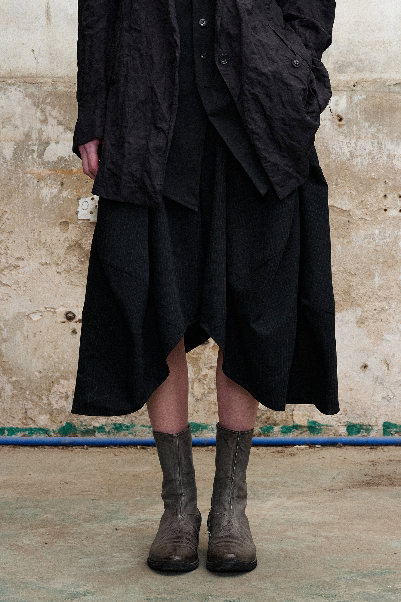 Pinstripe Balloon Skort Pants