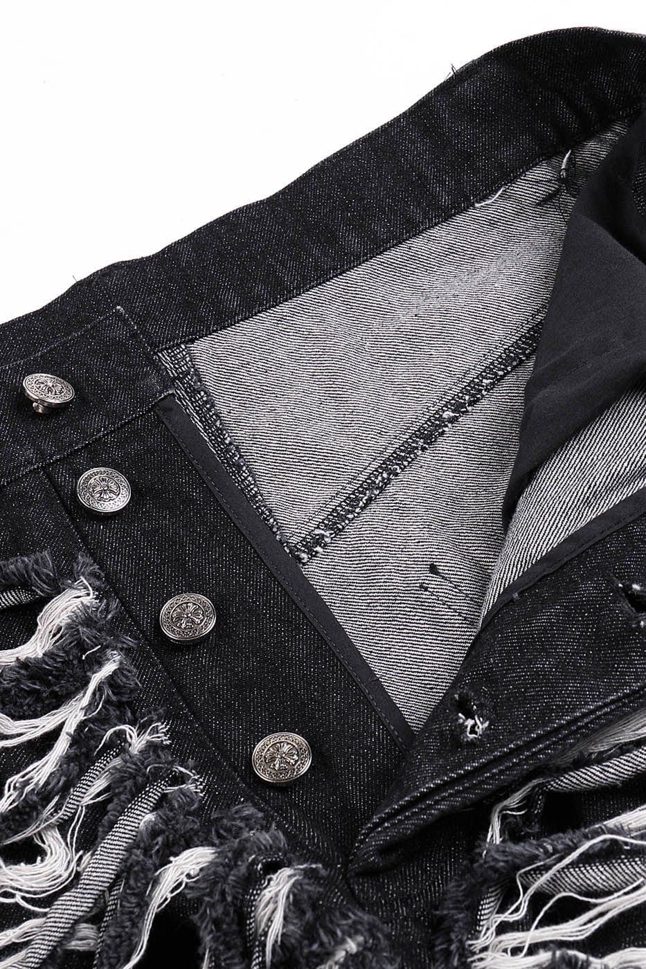 Heavily Distressed Denim Shorts