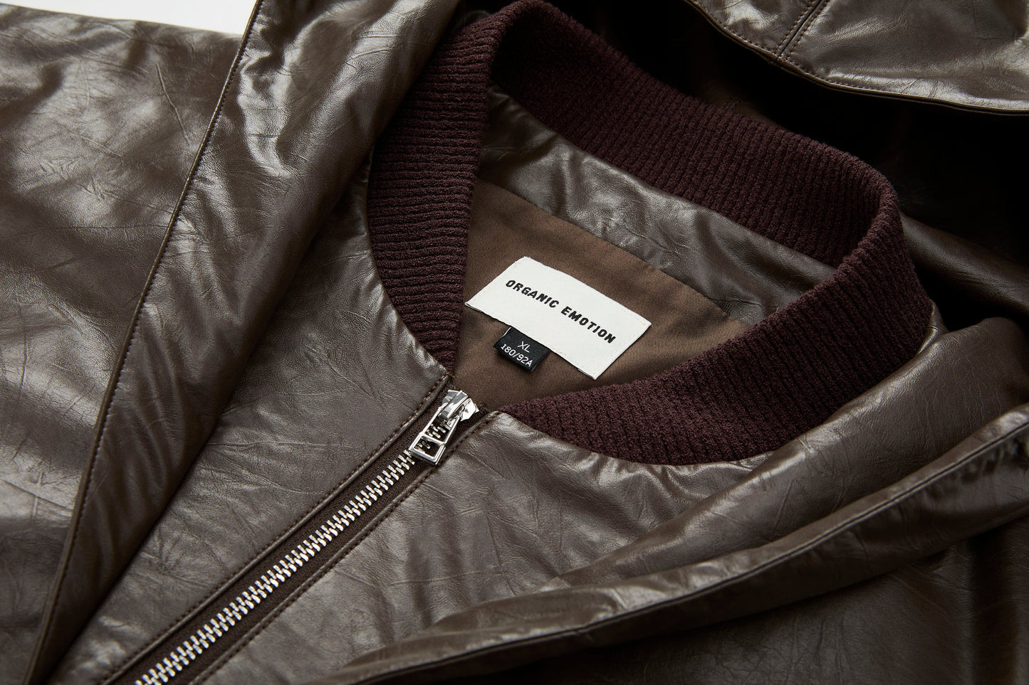 Deconstructed PU Oversized Puffer Jacket
