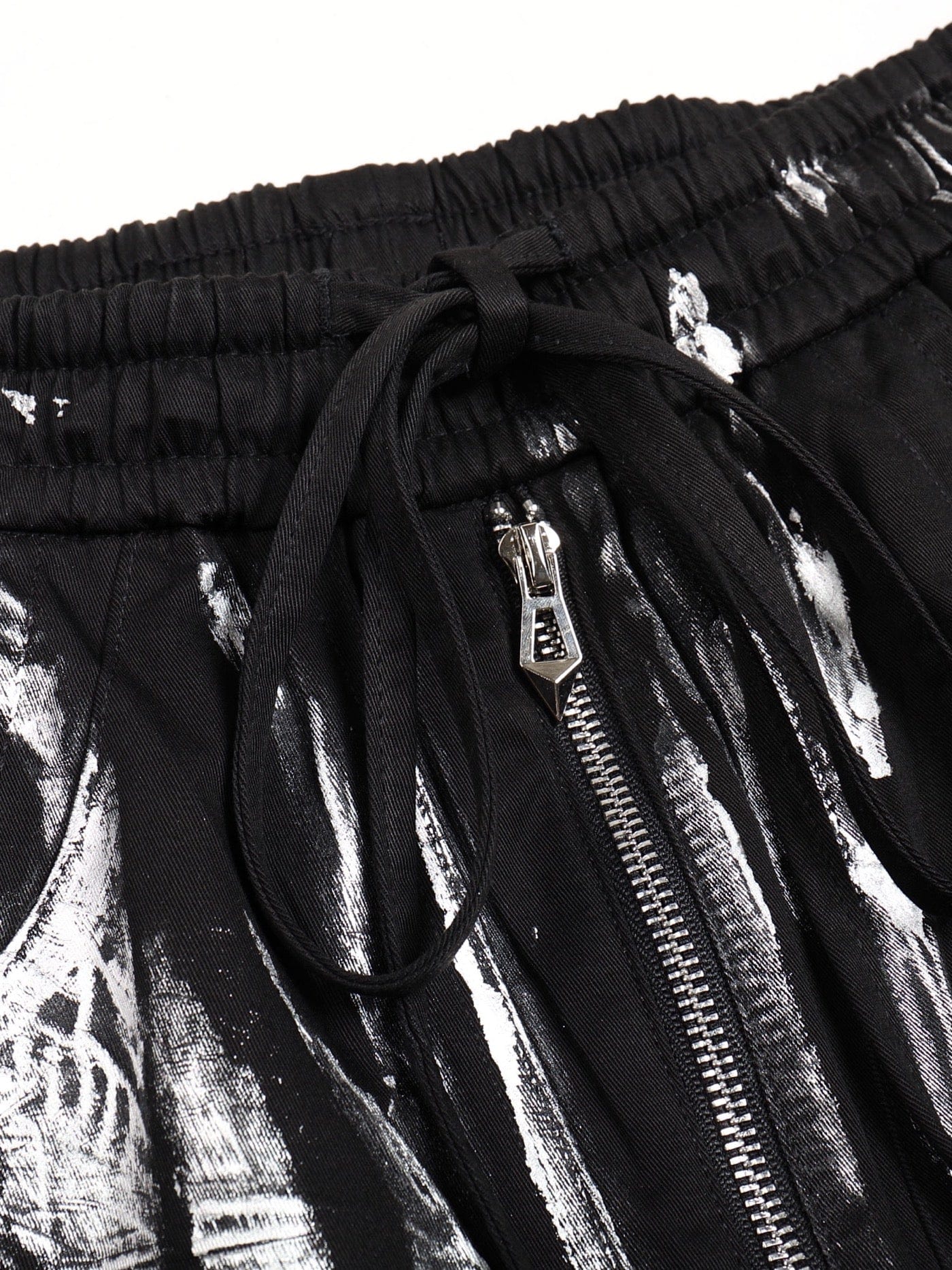Multi-Layered Striped Graffiti Cargo Pants