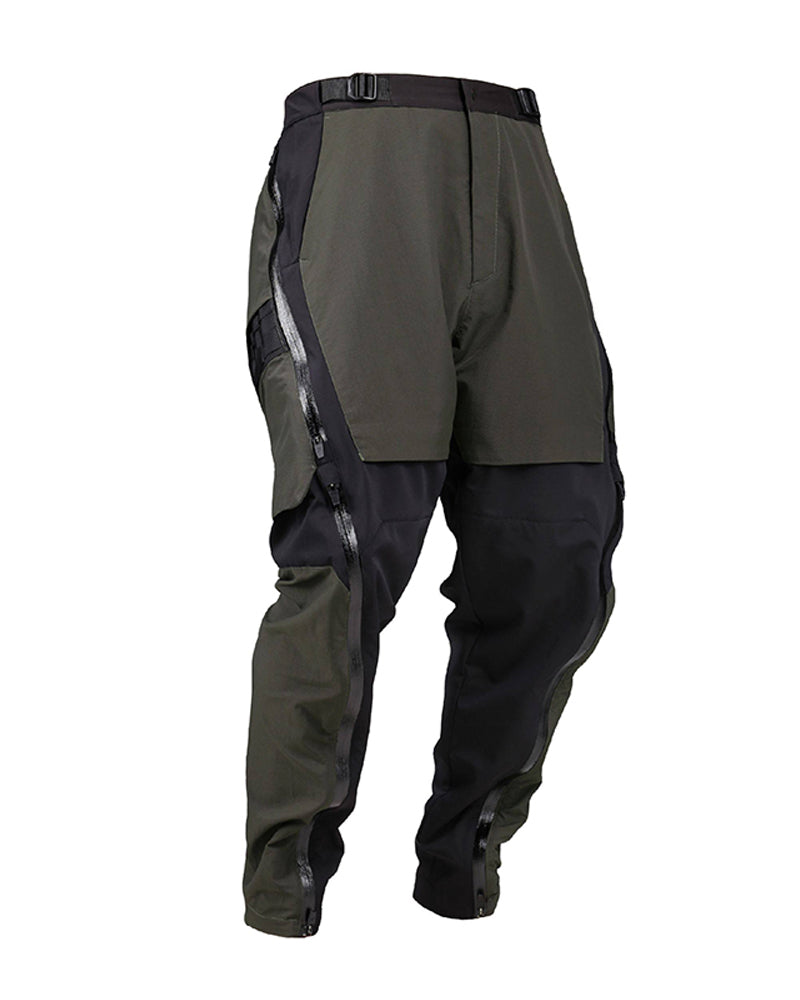 Dual-Mode Zippered Layered-Pocket Water-Repellent Techwear Pants