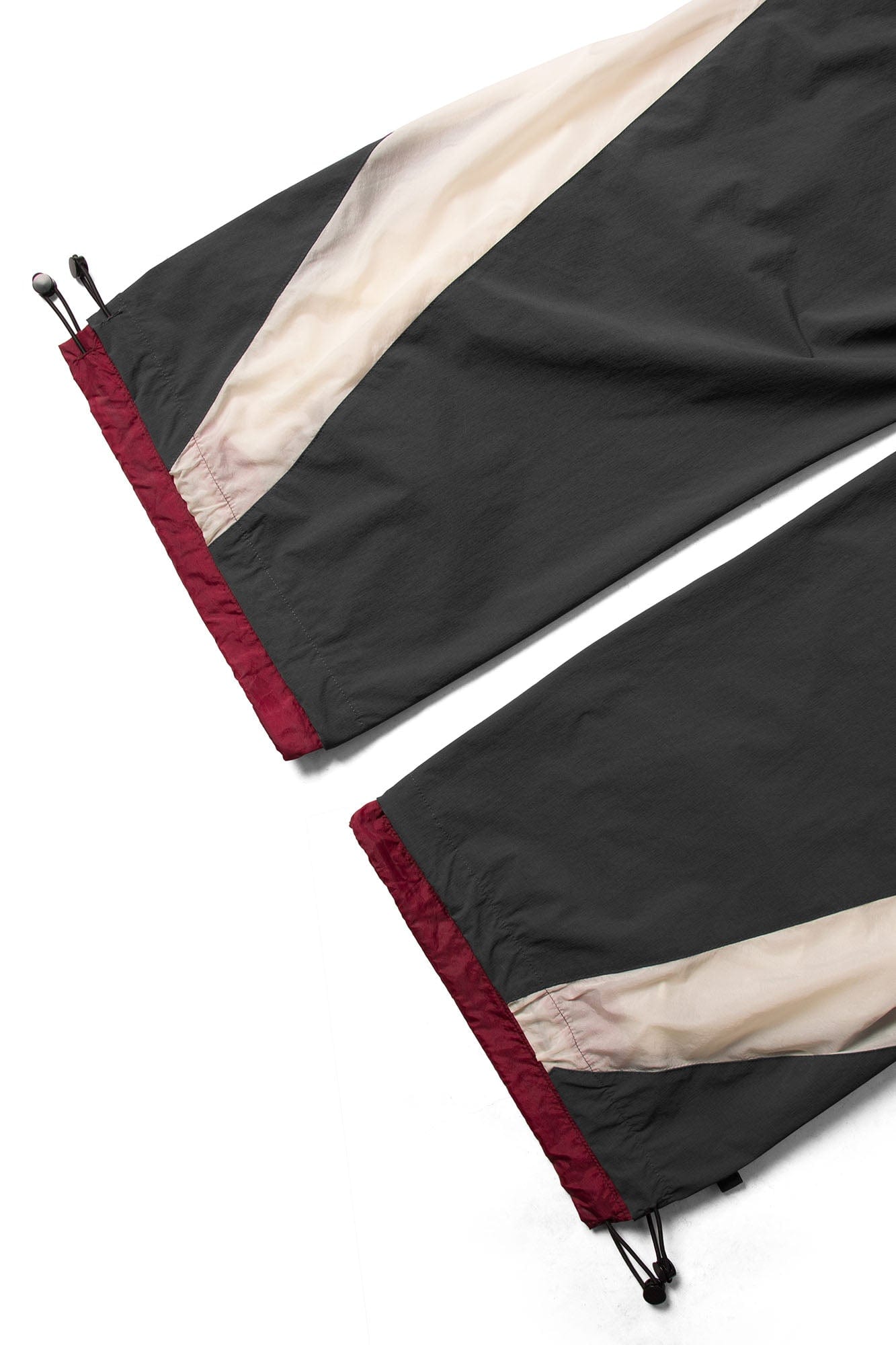Contrast Spliced Fold-Side Drawstring Pants