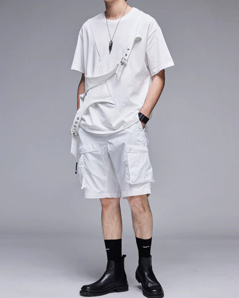 Modern Japanese Techwear Multi-Pocket Cargo Shorts