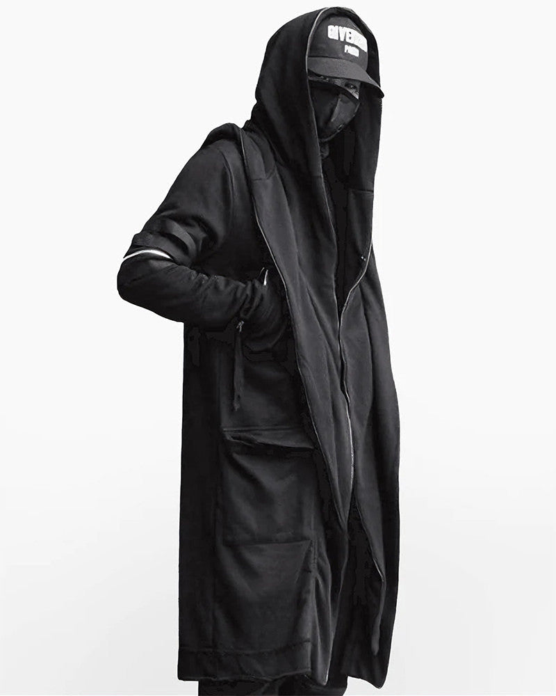 Futuristic Techwear Double-Layered Hooded Coat