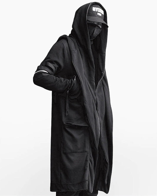 Futuristic Techwear Double-Layered Hooded Coat