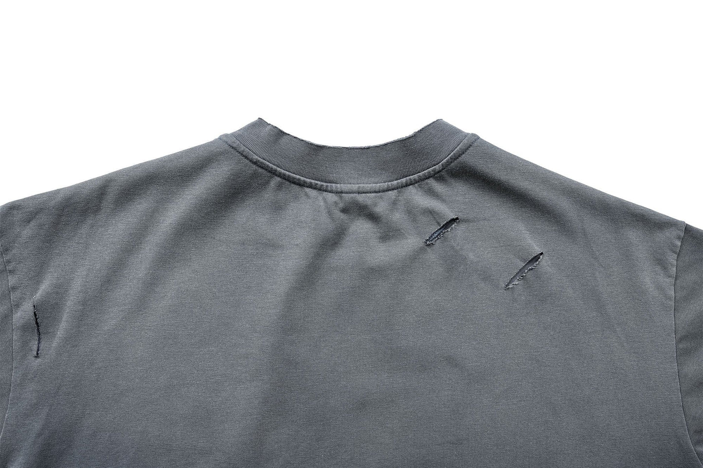 Washed Ripped Gradient T-Shirt Blue