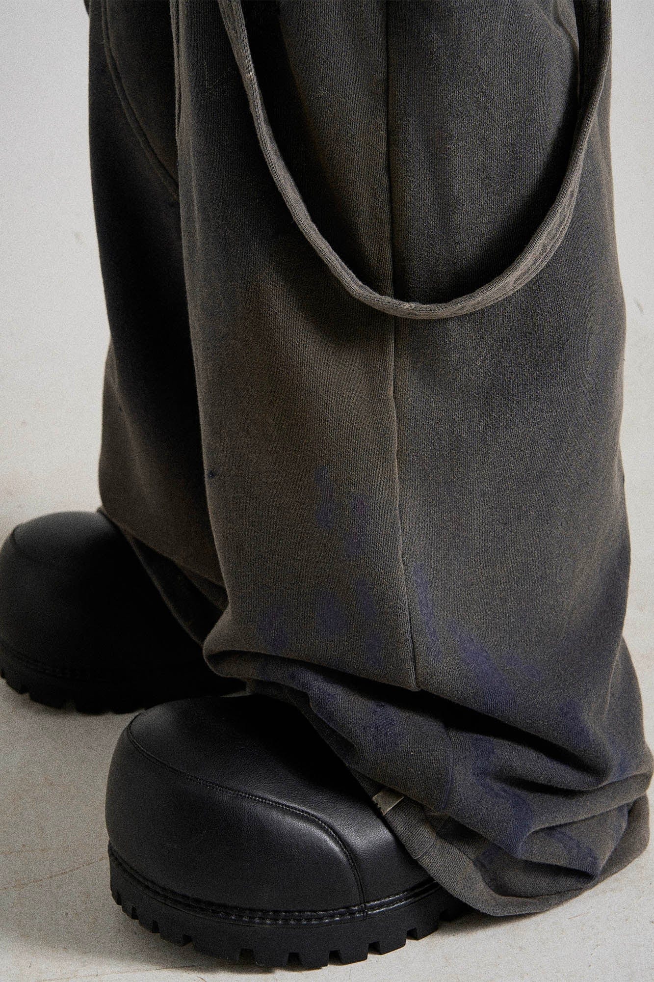 Spliced Multi-Strap Wide-Leg Sweatpants