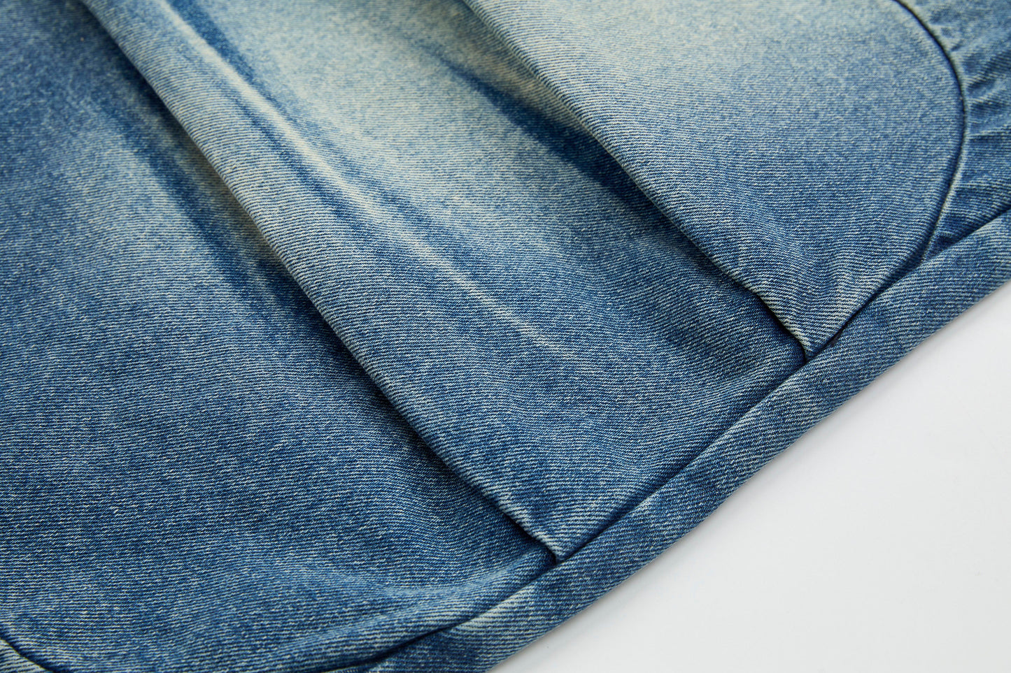 Faded Wash Padded-Knee Jeans
