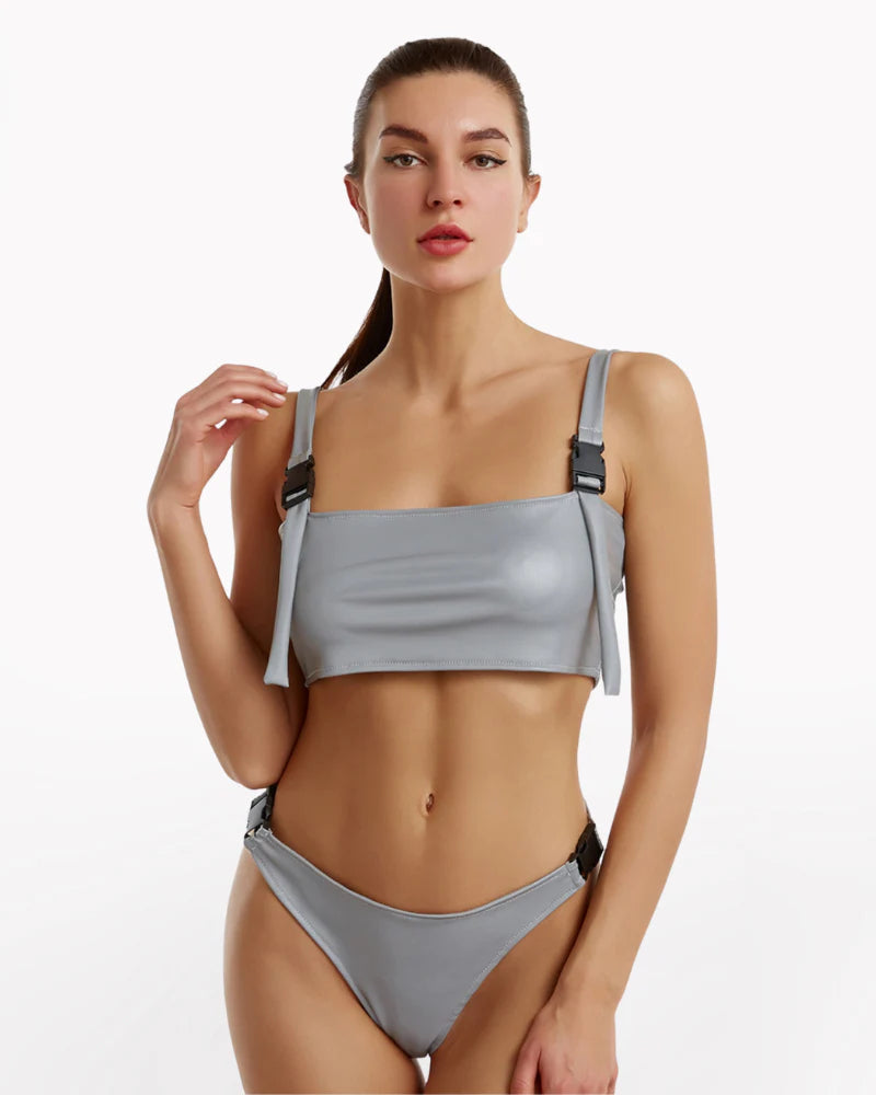 Reflective Rave Clothing Shiny Bikini Set