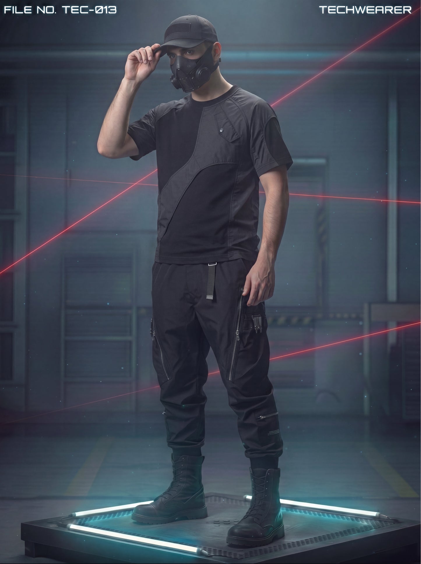 TEC-013｜Cyberpunk Tactical Techwear Set Top / Bottom
