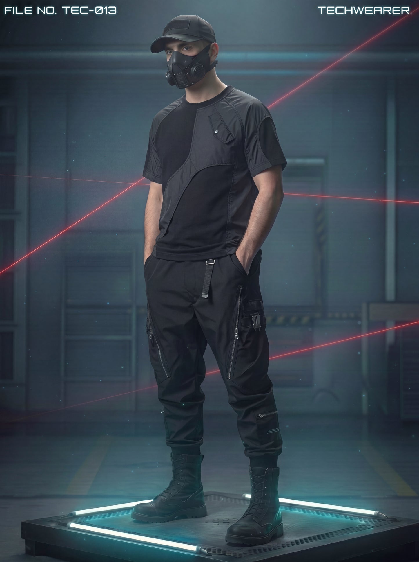TEC-013｜Cyberpunk Tactical Techwear Set Top / Bottom