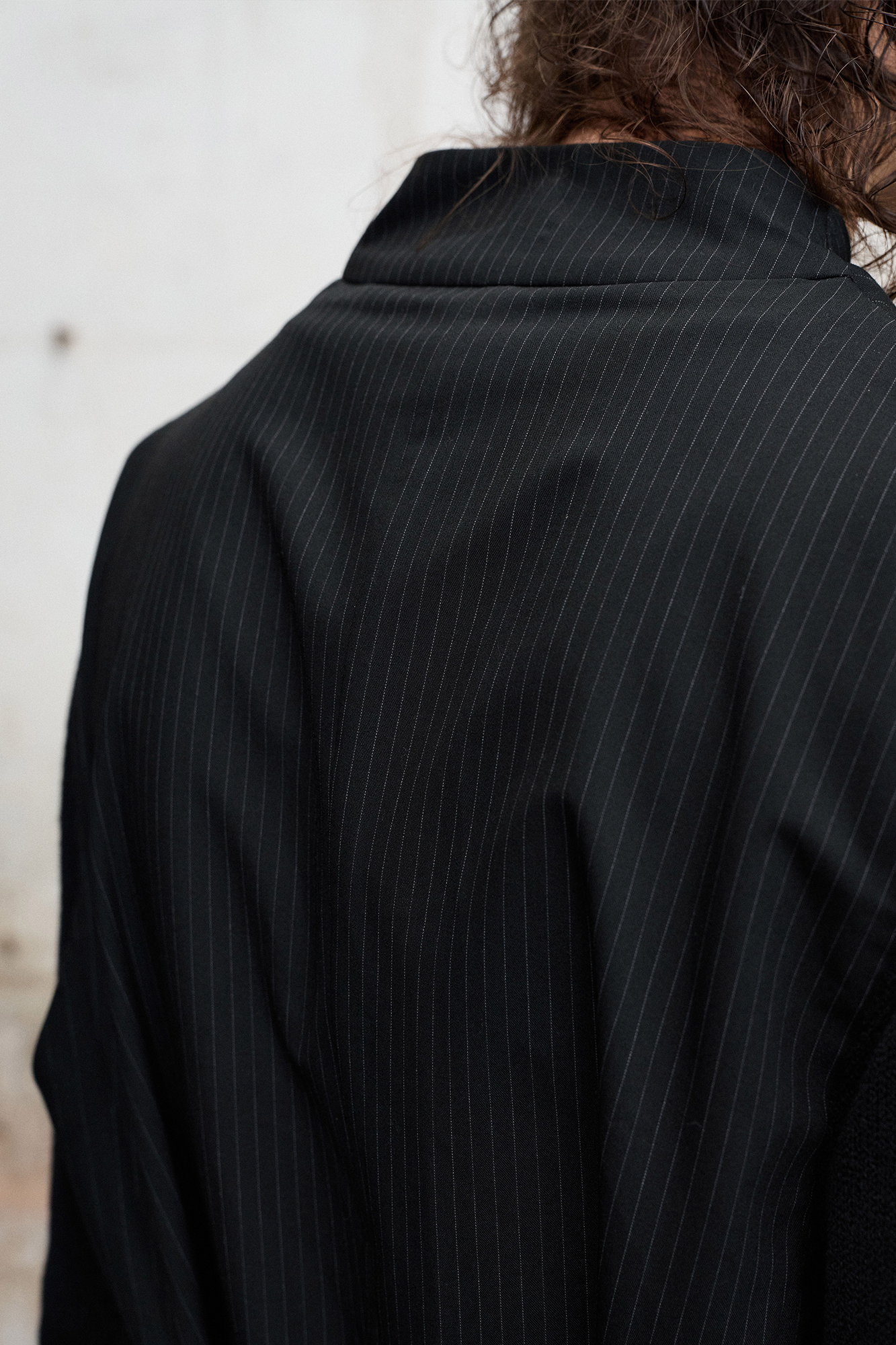 Double-Collar Panel Pinstripe Vest