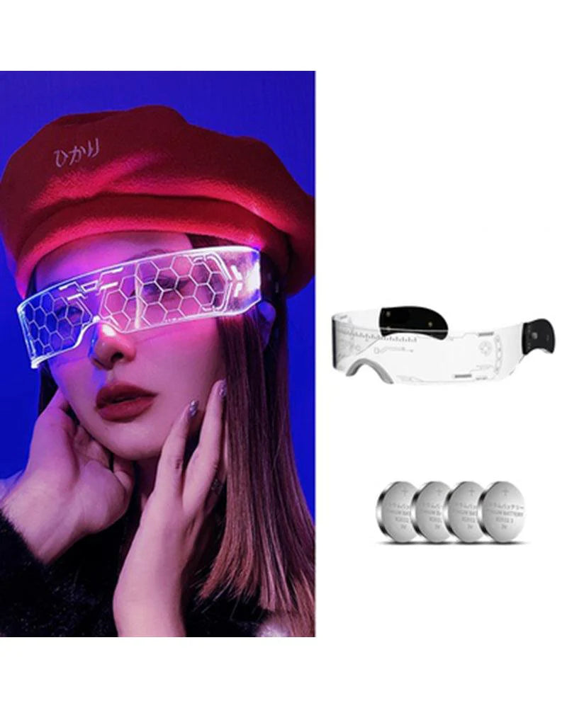 Cyberpunk Glowing Light Up Party LED Glasses
