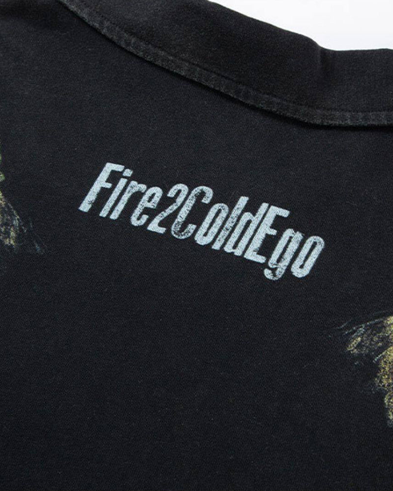 Washed Vintage Radiant Eye Print Polo T-Shirt