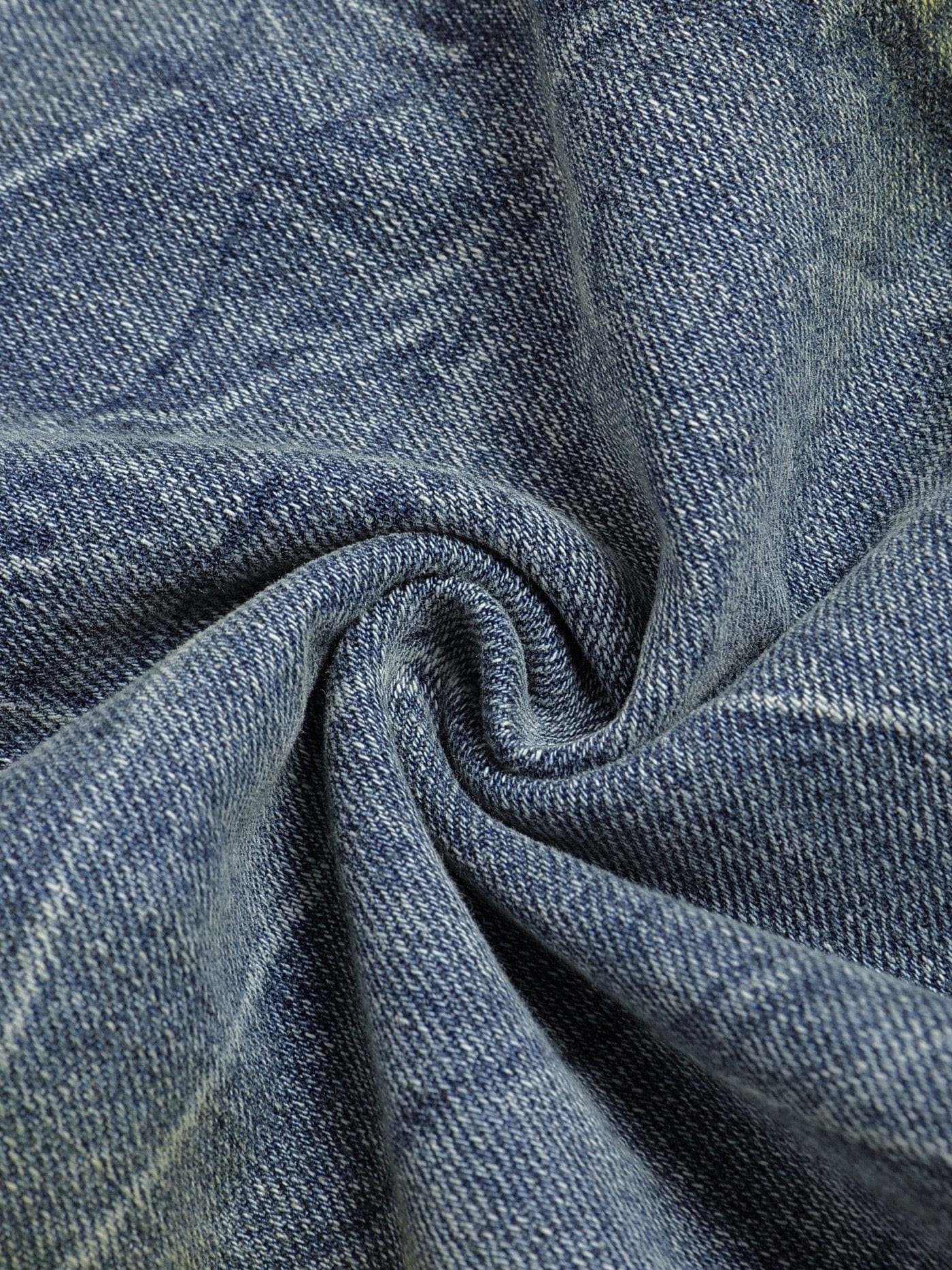 Ripple Spliced Washed Jeans